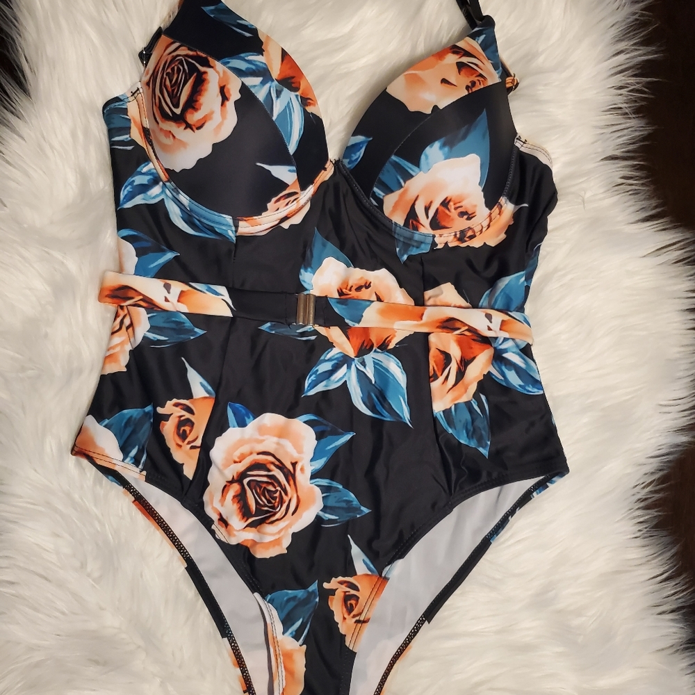 Floral one piece swimsuit